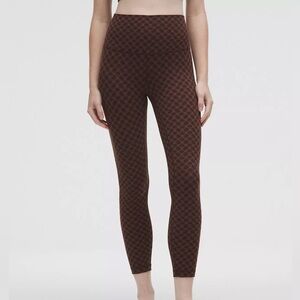 Lululemon leggings ColourSquare Heart Jacquard Java Sequoia